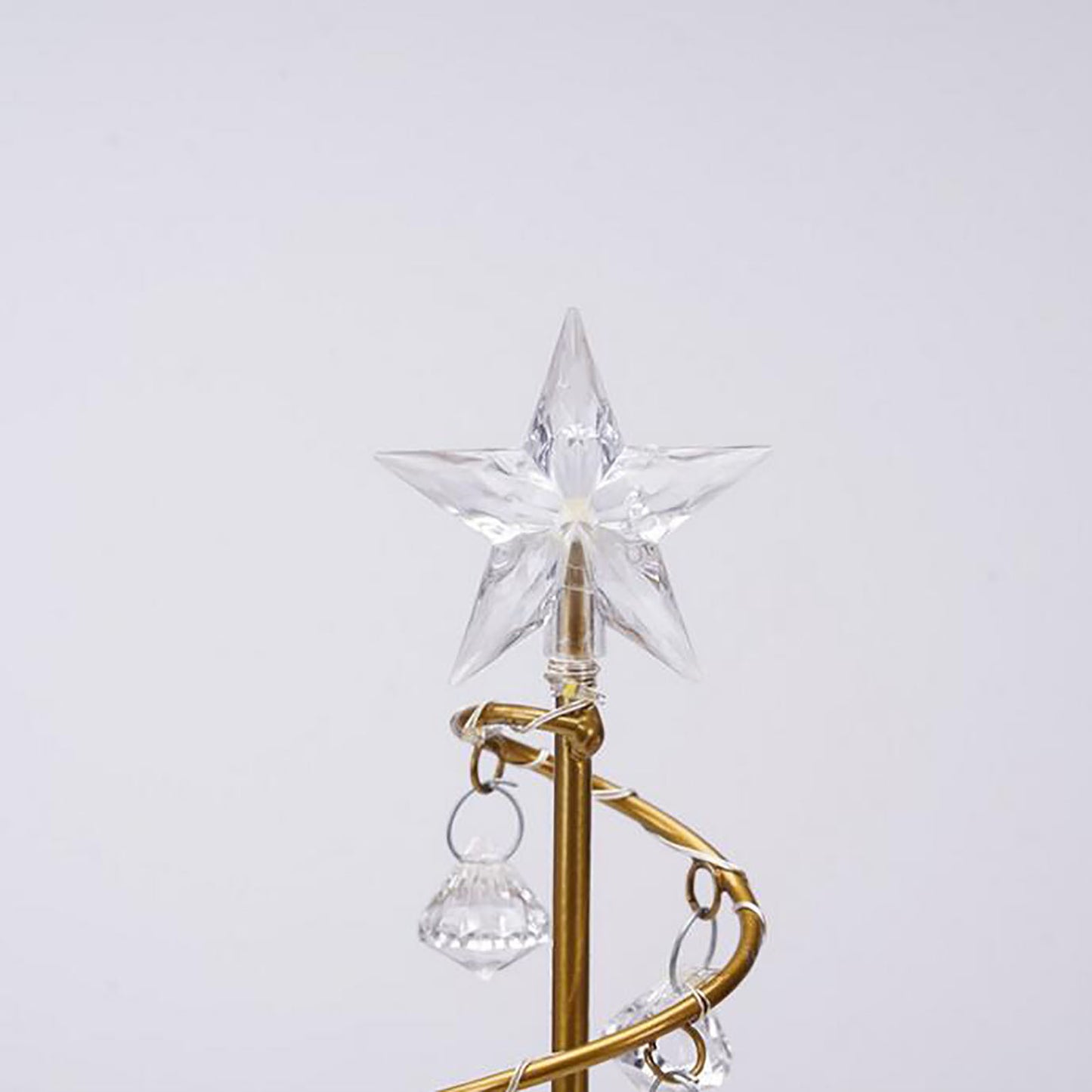 Wrought Iron Crystal Star Night Light – LED Christmas Tree Lantern