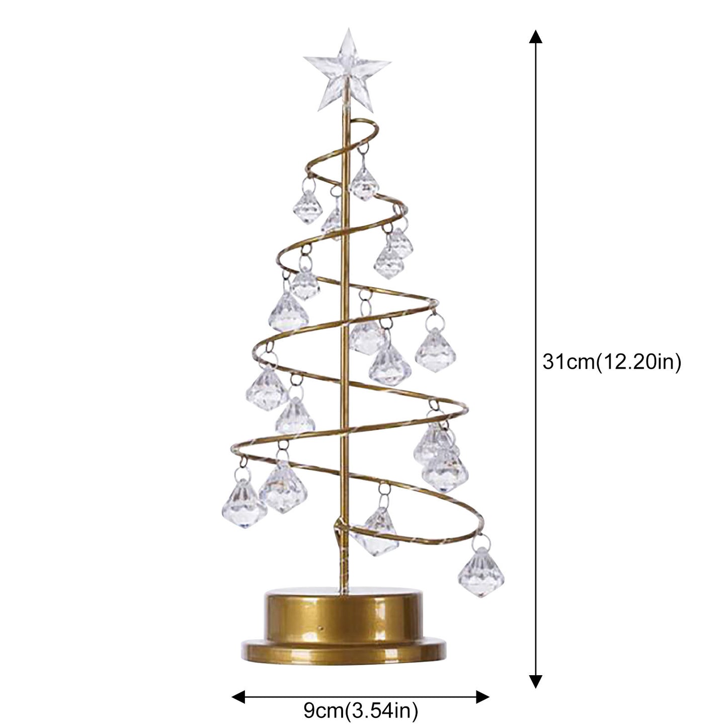 Wrought Iron Crystal Star Night Light – LED Christmas Tree Lantern