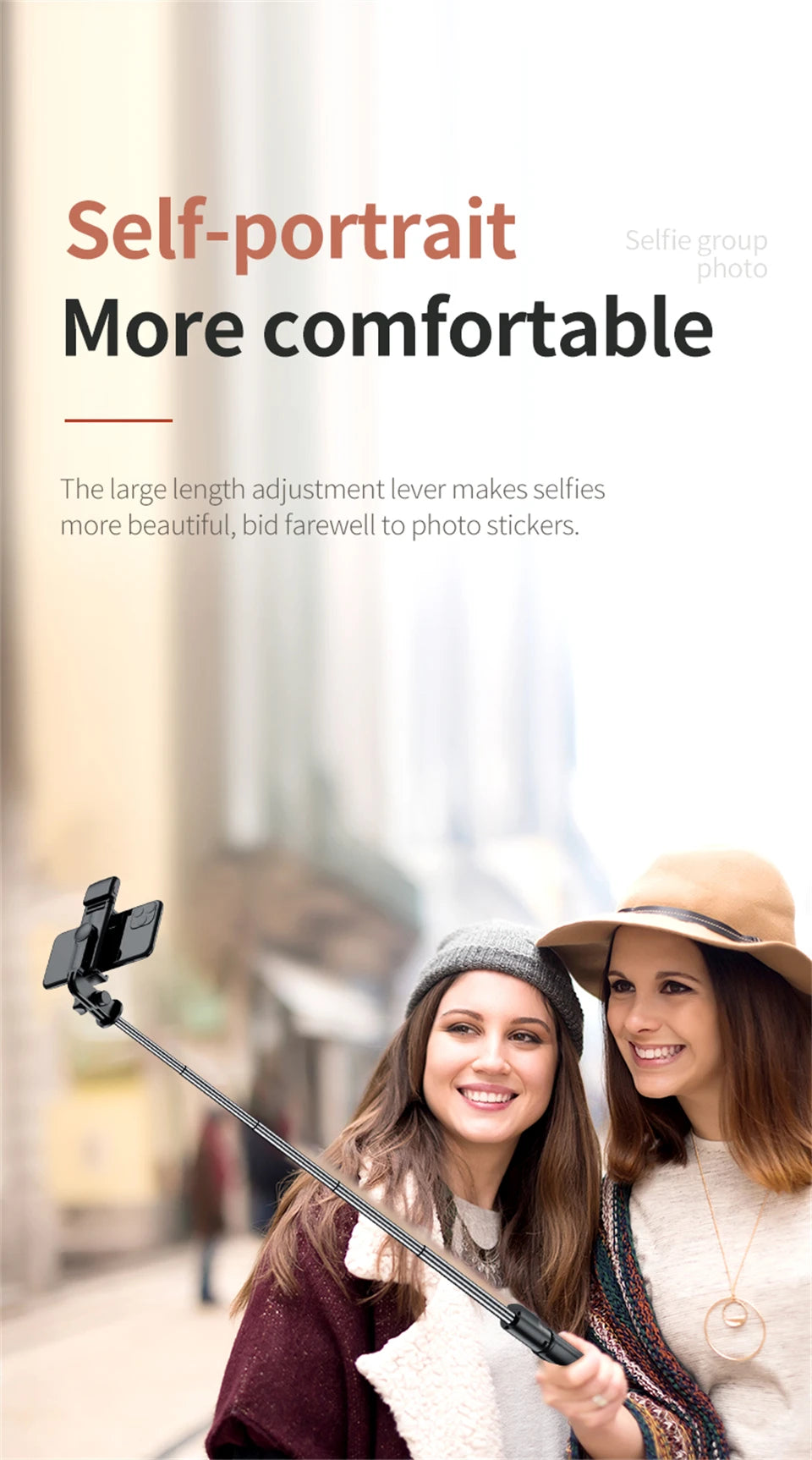 Wireless Selfie Tripod with Built-in Fill Light & Remote Control