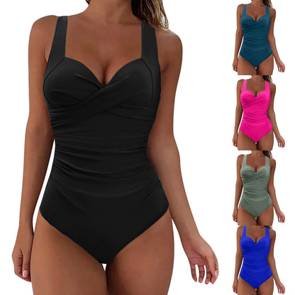 Summer Sexy Push-Up One-Piece Swimsuits for Women Plus Size Polyester Bodysuits