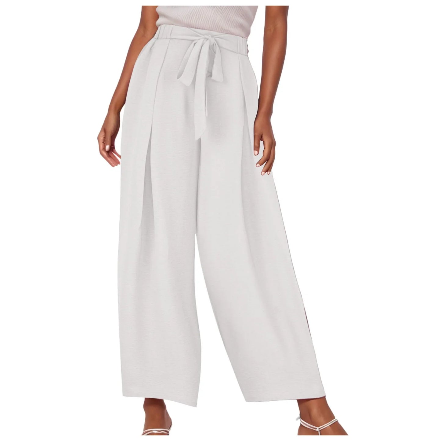 Chic High-Waist Wide Leg Trousers for Women - Korean Style Palazzo Pants