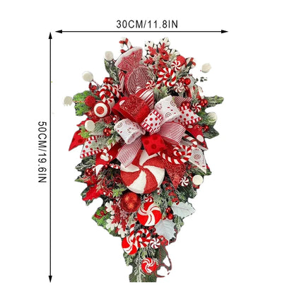 Upside Down Christmas Wreath Candy Garland - Artificial Holiday Decoration