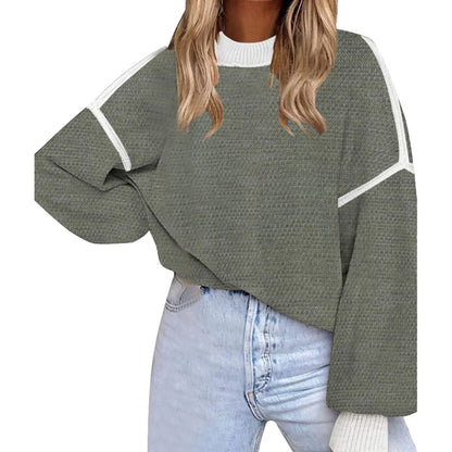 Trendy Oversize Women’s Sweater with Lantern Sleeves