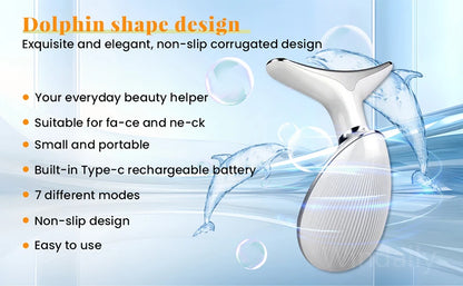 7 Colors Anti Wrinkle Facial Massager Neck Face Beauty Device Skin Tighten Facial Lift Device Reduce Double Chin Skin Care Tool