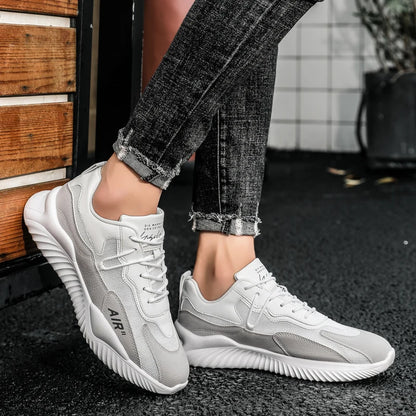 Men Sports Shoes Summer 2025  Mesh Breathable White Running Man Shoes Casual Fashion Sneakers Thick Sole Non-Slip Zapatos Hombre