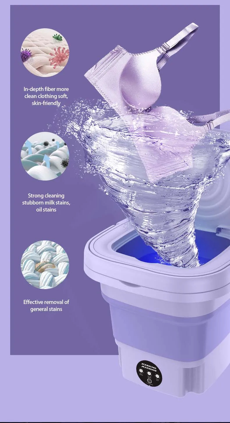 Compact Folding Washing Machine: Mini Portable Laundry Bucket