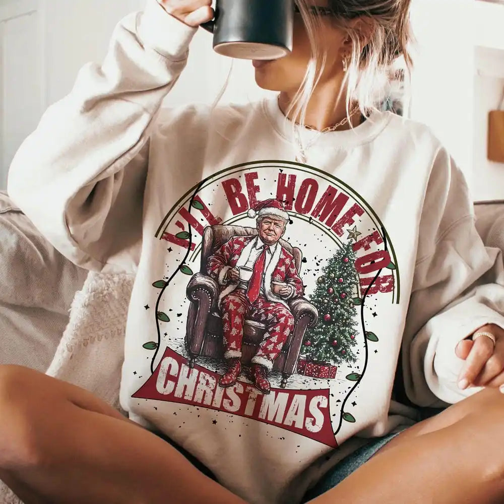 Trump's Merry Christmas Fleece - Funny Donald Trump Unisex Sweatshirt - Y2K Style Holiday Apparel