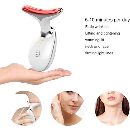 7 Colors Anti Wrinkle Facial Massager Neck Face Beauty Device Skin Tighten Facial Lift Device Reduce Double Chin Skin Care Tool