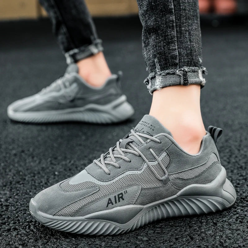 Men Sports Shoes Summer 2025  Mesh Breathable White Running Man Shoes Casual Fashion Sneakers Thick Sole Non-Slip Zapatos Hombre