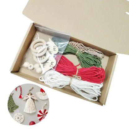 Christmas Crochet Kits Christmas Tree Macrame Kit Holiday Crochet Material Package Handmade Cotton Rope Knitting Kit For Girls