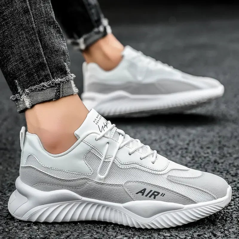 Men Sports Shoes Summer 2025  Mesh Breathable White Running Man Shoes Casual Fashion Sneakers Thick Sole Non-Slip Zapatos Hombre