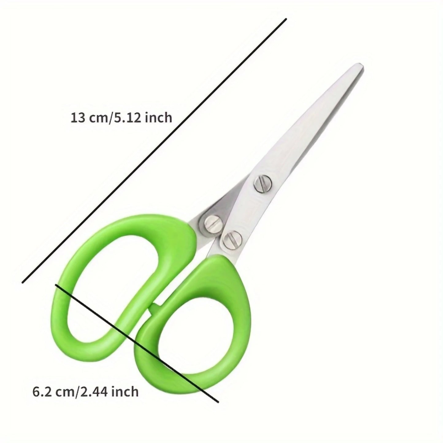 1set Multifunctional Stainless Steel  Scissors with 5 Layers - Quick Shredder for Onion, Herb, Seaweed, Pepper, and Vegetable -