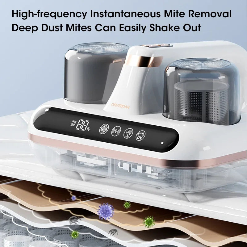 Powerful 5-in-1 Cordless Handheld Cleaner: 10000Pa UV Mattress Vacuum Mite Remover for Bed, Pillows, Clothes, and Sofa