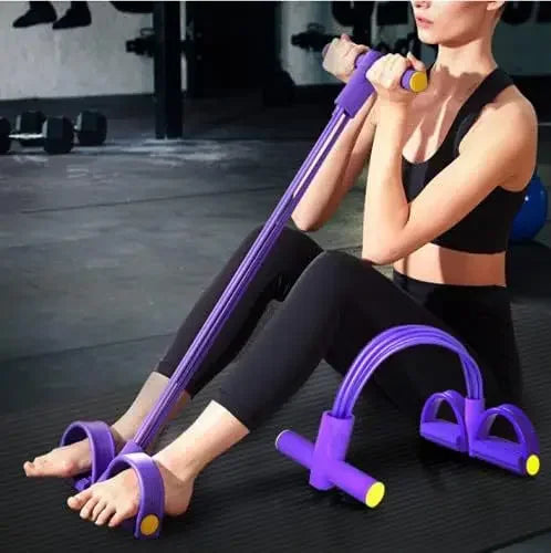 Multifunction Tension Rope 6-Tube Elastic Yoga Pedal Puller Resistance Band Tension Rope for Leg Stretching Slimming Training