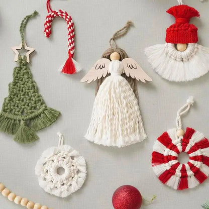 Christmas Crochet Kits Christmas Tree Macrame Kit Holiday Crochet Material Package Handmade Cotton Rope Knitting Kit For Girls