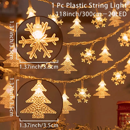 Snowflake Tree LED Light Ornament  Perfect Christmas Decoration for 2024