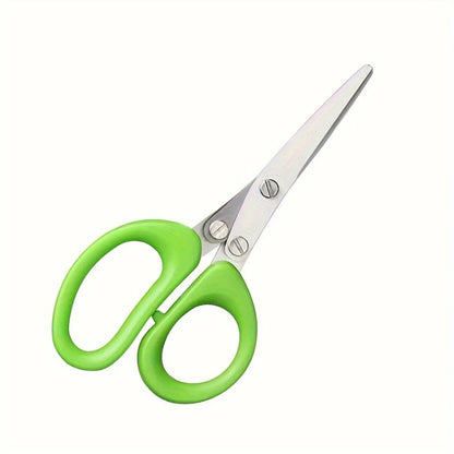 1set Multifunctional Stainless Steel  Scissors with 5 Layers - Quick Shredder for Onion, Herb, Seaweed, Pepper, and Vegetable -