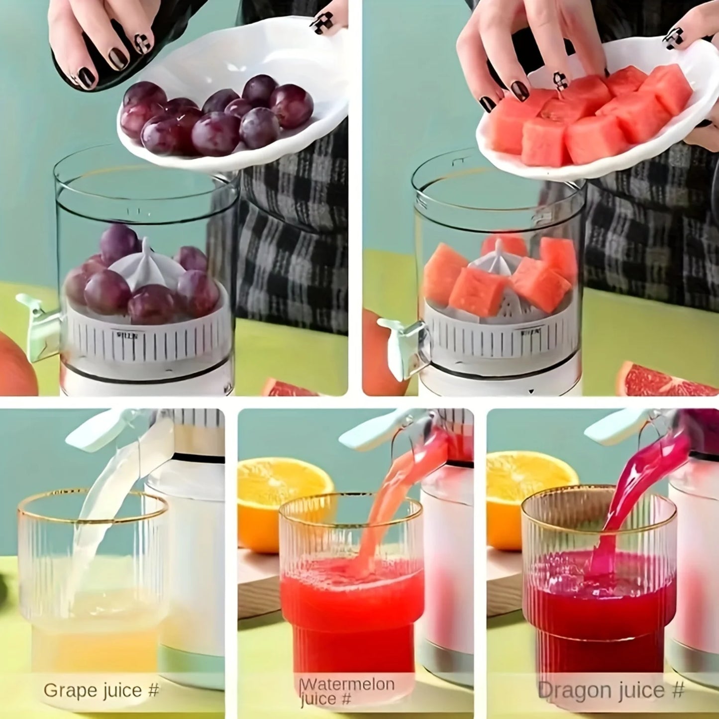 Portable Multifunctional Juice Blender - Automatic Juicing & Pulp Separation, USB Rechargeable Citrus Juicer Cup