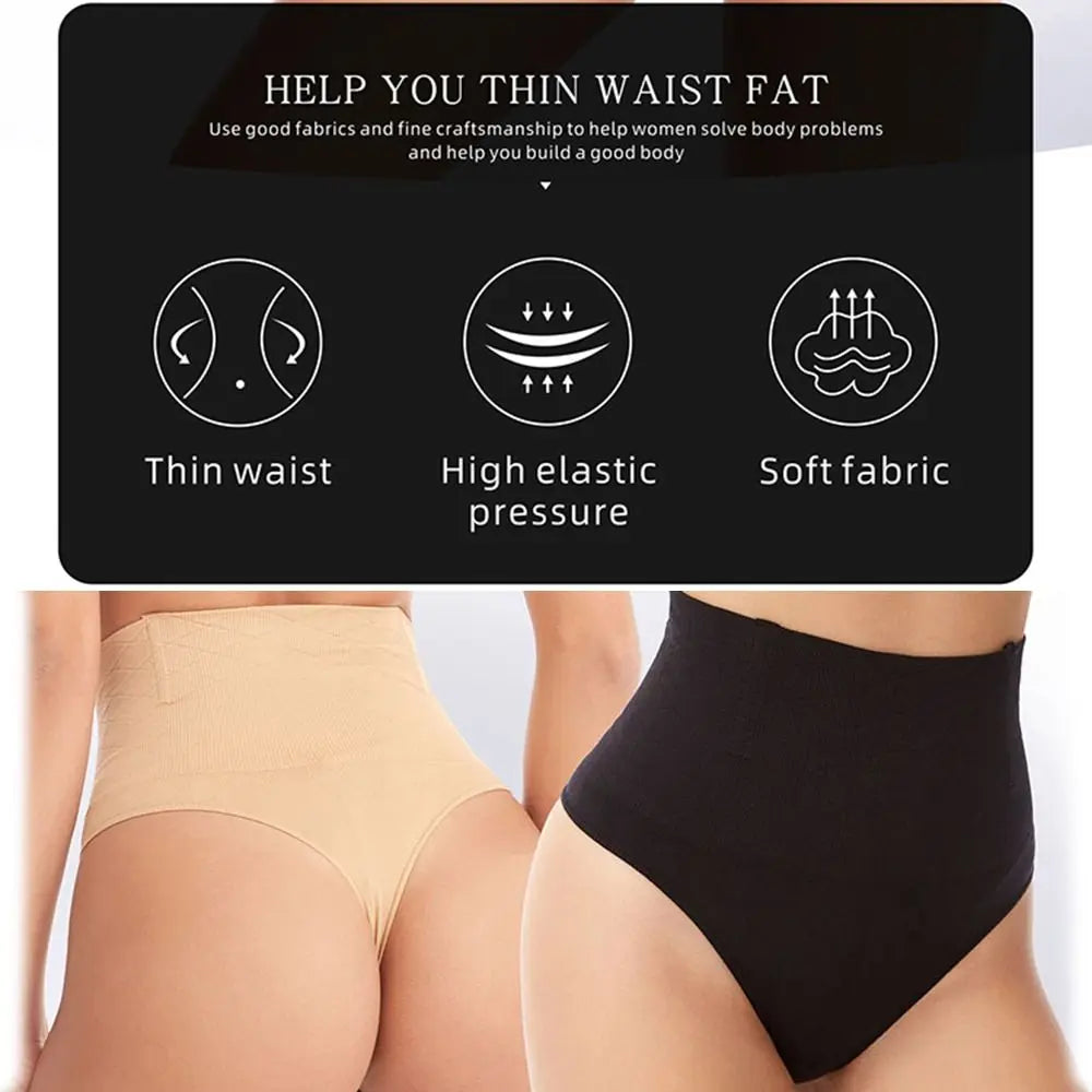 Women Sexy High Waist Thong Shaper Tummy Reducer Slimming Control Panties